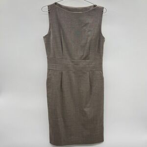Banana Republic Plaid Wool Sheath Dress Sleeveless Lined Size 10 Corrpcore Chic